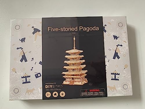 ROWOOD 3D Wooden Puzzle Japanese Temple Model Kit for Adults to build, DIY Wooden Model Building Construction Craft Kits, Ideal as Christmas And Birthday Gift