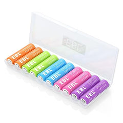 EBL AA Rechargeable Batteries 2500mAh High Capacity Long Lasting Ni-Mh Batteries 10 packs