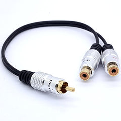 OpenII RCA Splitter Cable 1 RCA Mono Male to 2 RCA Phono Female Y Adapter Cord, 0.3 Metre