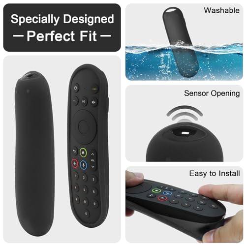 YiBiChin Protective Remote Case Fit for Sky Q Box Touch/Non-Touch Remote Control, Remote Cover Also for Sky Glass/Sky Stream TV Remote, Shockproof - Black (Please Confirm Compatibility By Figure 2)