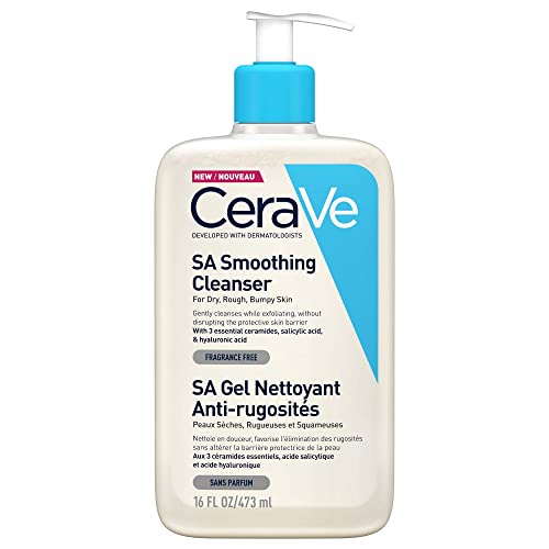 CeraVe SA Smoothing Face and Body Cleanser for Dry, Rough and Bumpy Skin 473ml with Salicylic Acid