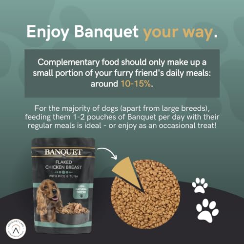 HiLife Banquet Adult Wet Dog Food, Flaked Chicken Breast with Rice & Tuna / Flaked Chicken Breast with Rice & Pumpkin, Made With 100% Natural Ingredients (30 Pouches x 100g)