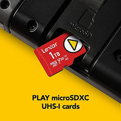 Lexar PLAY 1TB Micro SD Card, microSDXC UHS-I Memory Card, Up to 160MB/s R/100MB/s W, U3, V30, A2, C10 microSD TF Card for Nintendo-Switch/Portable Gaming Device/Smartphone/Tablet (LMSPLAY001T-BNNAG)