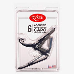 Kyser Quick-Change Capo for 6-string acoustic guitars, Black, KG6B