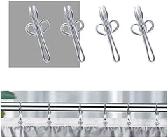 Curtain Hooks Metal Curtain Header Tape Drapery Hooks for curtains 2.9x1.2cm (50 Pack silver)…