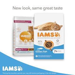 IAMS Complete Dry Cat Food for Senior 7and Cats with Ocean Fish 800 g