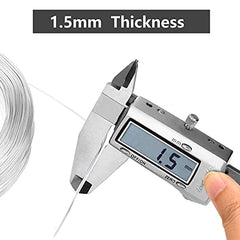 TooTaci Stainless Steel Wire,5M/1.5mm Bendable Craft Silver Stainless Steel Wire,Picture Wire, Hanging Wire for Garden wire trellis,Model Sculpting,Crafting