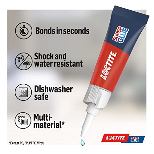 Loctite Universal, Strong All Purpose Super Glue for Repairs, Clear Glue Liquid for Various Materials, Easy to Use Instant Super Glue, 2 x 3g