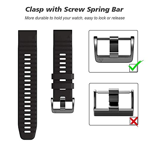 NotoCity Compatible with Fenix 6 Strap 22mm Band for Fenix 6/Fenix 6 Pro/Fenix 5/Fenix 5 Plus/Forerunner 935/Forerunner 945/Approach S60/Quatix 5(black)