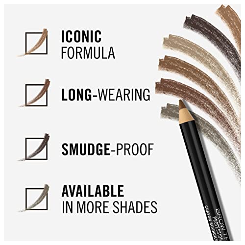 Rimmel London Professional Eyebrow Pencil, Precise Pencil with Built-in Brush, Black Brown, 1.4 g