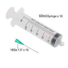 Shintop 60ml Syringes with 18G 1.5'' Blunt Tip Needles for Liquids, Oil or Glue Applicator (Pack of 10)