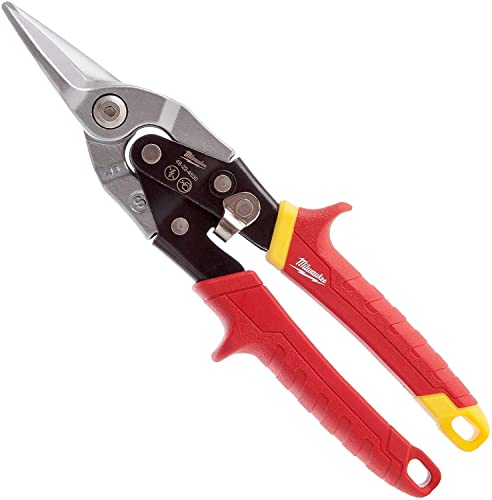 Milwaukee 48-22-4530 48224530 Metal Aviation Snips Straight Cut, Red