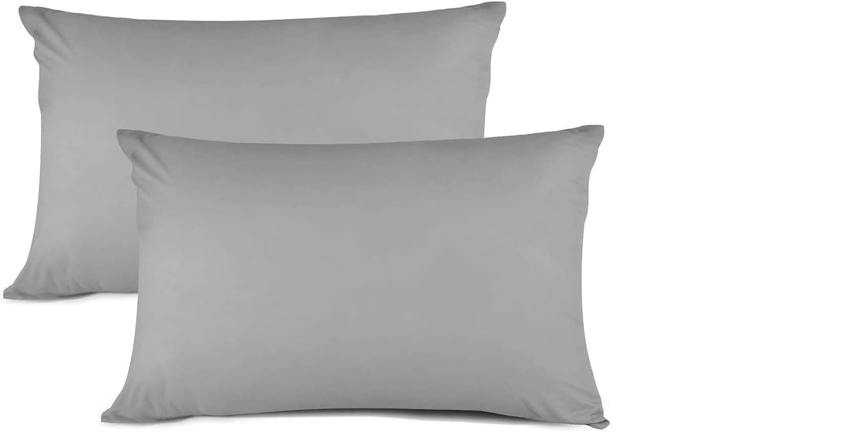 Rayyan Linen Silver Grey Pair of Pillowcases 100% Egyptian Cotton 200 Thread Counts, Pillow Cases 2 Pack 50 X 75 CM