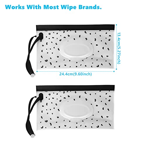 Baby Wet Wipes Pouches, 2 Pcs Baby Wet Wipes Dispensers, Travel Wet Wipes Bags Cases Reusable Refillable, Portable Wipe Carrying Pouches Case for Baby Y3SJB (5)