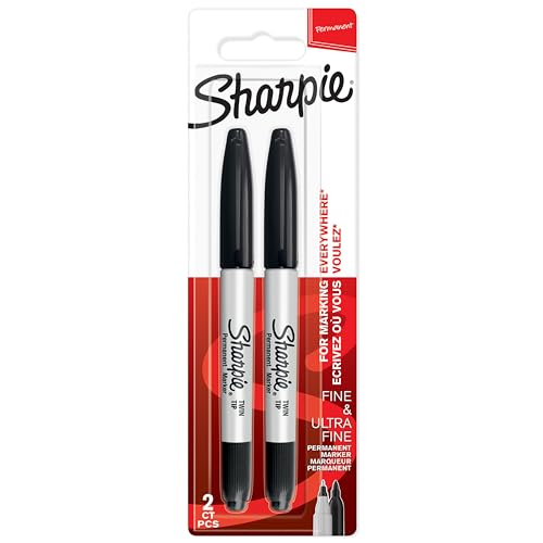 Sharpie Twin Tip Permanent Markers   Fine & Ultra-Fine Points   Black Ink   2 Marker Pens