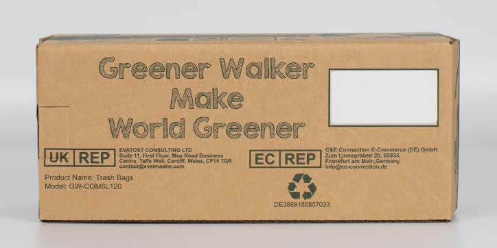 Greener Walker 25% Extra Thick Compost 6L/10L/30L Caddy Bin Liners-120 Bags Biodegradable Kitchen Food Waste Bags(6L)