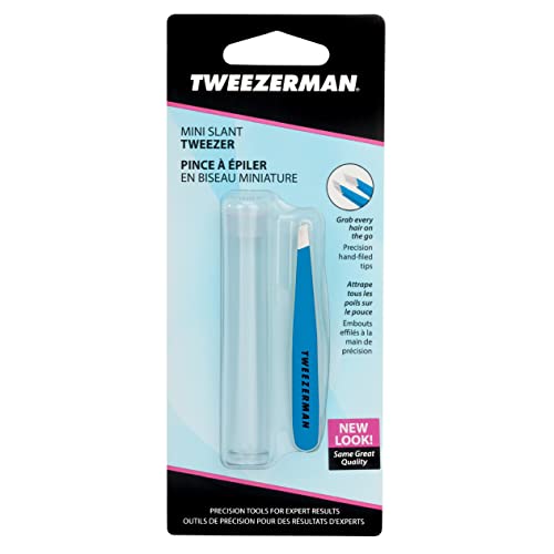 Tweezerman Bahama Blue Stainless Steel Mini Slant Tweezer