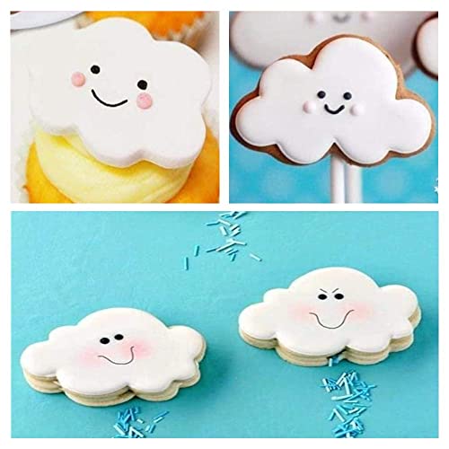 5 Pcs Cloud Fondant Cutter Plastic Cake Cookie Biscuit Cutter Mold for Baking Room Coffee Shop Birthday or Wedding Cake