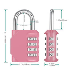 ZHEGE Padlock with Code, 4 Digit Combination Lock for Locker, Resettable Coded Padlock for School and Gym Lockers, Outdoor Padlock Weatherproof for Backyard Fence Gate, Sheds, Garage Door (Pink)