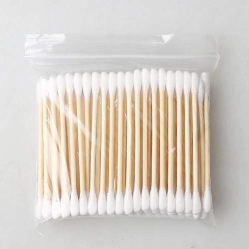 600 pk Bamboo Cotton Buds (6 x 100) by ZHIYE, 100% Biodegradable Cotton Swab with Wooden Handles for Cleaning Ear, Makeup,Keyboard,Wound etc