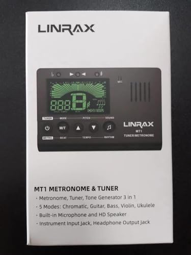 Linrax MT1 Metronome Tuner, 3 in 1 Digital Metronome Tuner Tone Generator for Guitar Bass Ukulele Violin Saxophone Trumpet Clarinet Flute, Precise Tempo and Beat, Chromatic Tuner for All Instruments