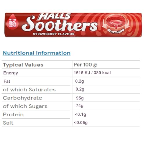 Halls Soothers 5X 45g Mixed Flavour Drops Mints Cherry, Strawberry, Peach & Raspberry, Blackcurrant, Honey & Lemon Bundle