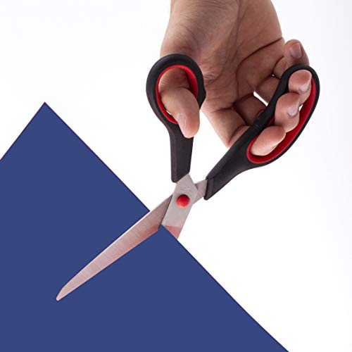 D.RECT - Schere Stainless Steel Cutting Shears for Paper and Tapes   Rubber Grip Scissors for Use in Home, School and Office   Sg-250 - 25cm009362,Black