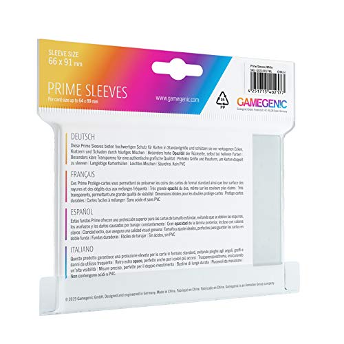 Gamegenic GGS11017ML Prime Sleeves (100-Pack), White