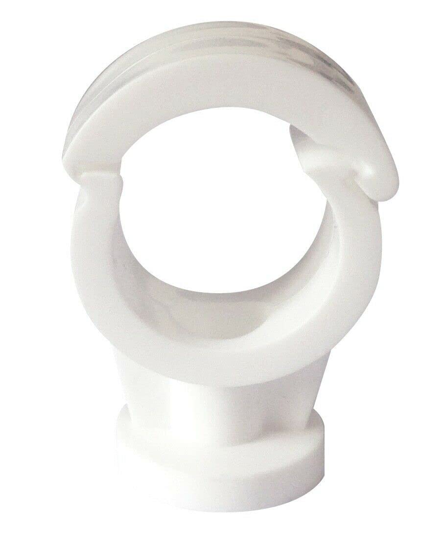 10 x fiXte Single Pipe Clips with Quick Lock Fastening for 15mm Pipes in White