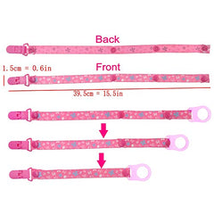 JZK 7 x Multicolor Silicone Baby Dummy Clip Ring for Girls and 7 x Pacifier Clip Dummy Holder Straps for Girls, Suitable for Baby mam soothers