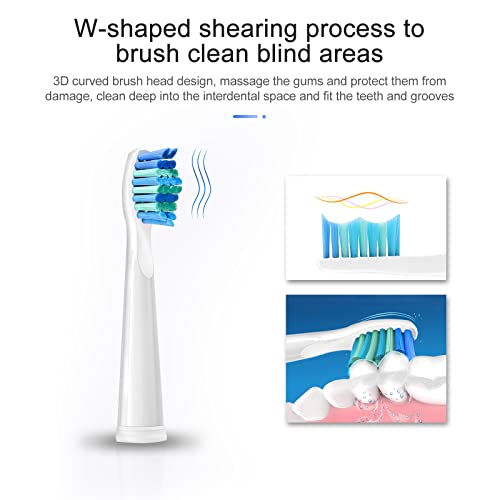 Teeteck Replacement Toothbrush Heads Compatible with Fairywill 507/508/D7/D8/515/551/917/959,White,10 Count