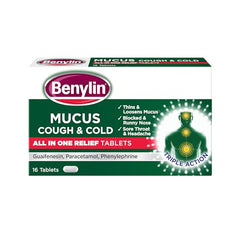 Benylin Mucus Cough & Cold All in One Tablets, 16 each