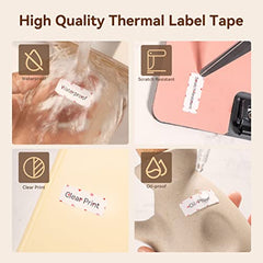 NIIMBOT Label Maker Tape Thermal Paper 0.47 inches x 1.18 inches(12×30mm) Printer Sticker Labeling Tape with Self-Adhesive for D11/D110/D101 Label Maker,1 Roll of 210 (Love)