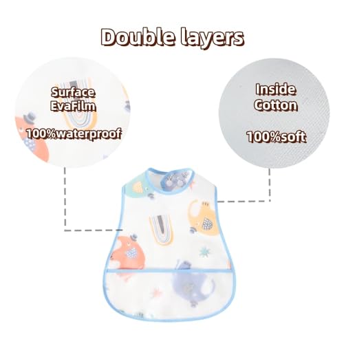 norinori Baby bibs Waterproof Bib - Feeding bib, Adjustable Washable, Soft ForToddler Infant Kids, 0-36 Months