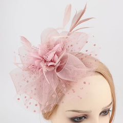 DRESHOW Fascinators Hat Feather Headband Women's Fascinators Tea Party Headwear with Clip Flower Head Band for Girls & Women