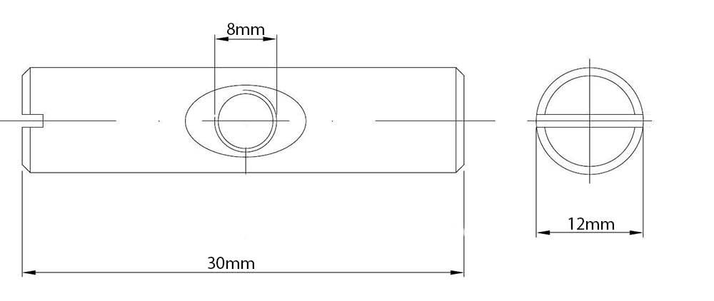 M8 (8mm x 30mm) Symmetric Furniture Barrel Nut Zinc Plated (Pack of 10)