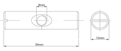 M8 (8mm x 30mm) Symmetric Furniture Barrel Nut Zinc Plated (Pack of 10)