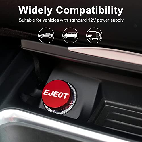 2 Pcs Car Cigarette Lighter Plug Cover Cap Eject Button Dust Cover,Car Engine Start Stop Button Cover Zinc Alloy Protective Cover