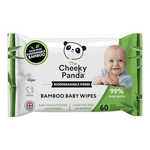 The Cheeky Panda Bamboo Biodegradable Baby Wipes   99% Purified Water, Suitable for Sensitive Skin   Dermatologically Tested