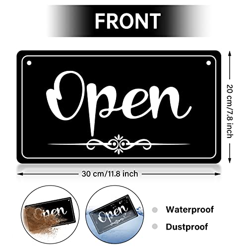 Open Signs for Business Double Sided Open Closed Sign Business Hours Sign Hanging Business Open Sign with Rope Hours of Operation Sign for Business Walls Window Shop Bar Hotel 12x8 inch