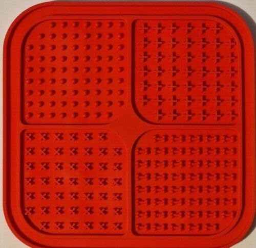 Licking Mat for Dogs and Cats, Premium Lick Mats with Suction Cups for Dog Anxiety Relief, Cat Lick Pad for Boredom Reducer, Dog Treat Mat Perfect for Bathing Grooming etc.… (Red)