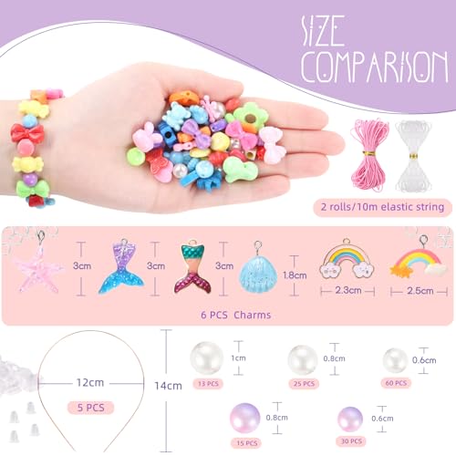 Funtopia Bracelet Jewellery Kits for Girls, 32 Types Jewellery Making Kit Arts and Crafts for Kids, Letter Beads Pearl Beads for Necklace Headband Making Gifts for Teenage Girls 4-14 Years Old