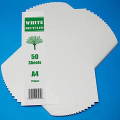 Craft UK 2379 A4 White Recycled Card 250 GSM - 50 Sheets