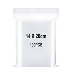 Resealable Clear Plastic Bags, Sealed Bag, Storage Bag, Press Seal Bags, Thickening and Durable, Apply to Kitchen, Office Supplies, Stationery Storage ect. 5.5x7.9 inches(14x20cm) 100PCS