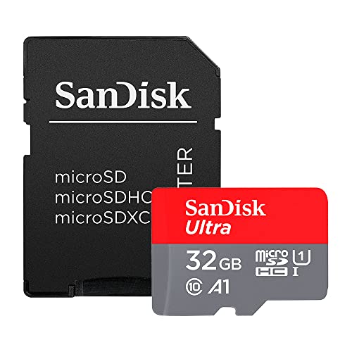 SanDisk Ultra 32 GB microSDHC Memory Card and SD Adapter with A1 App Performance Up to 98 MB/s, Class 10, U1