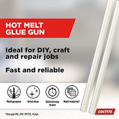 Loctite Hot Melt Glue Gun Sticks, All Purpose Hot Glue Gun Refills for DIY, Craft & Repair, Glue Gun Refills with High Transparency Drying for Wood, Metal, PVC & More, 1 x 6 Sticks