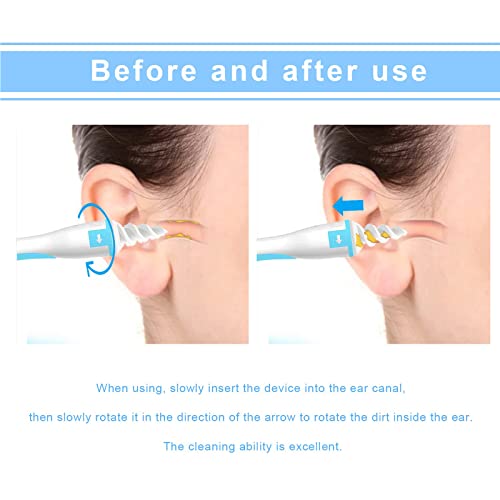 VDUCK Q Grips Ear Wax Cleaners UK, Ear Cleaner Ear Wax Remover, Silicone Safe Soft Ear Cleaner with 16 Pcs Replacement Tips for Adult & Kids, blue