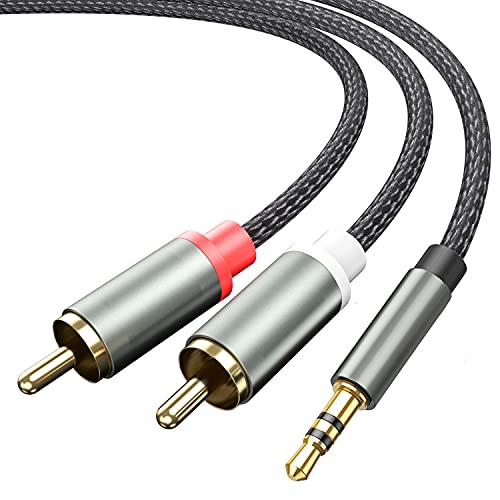 Froggen RCA to 3.5mm Audio Cable, 3.5mm to 2-Male RCA Adapter Cable Stereo Y Splitter Audio Aux Cable Compatible with DJ Controller Speaker Turntable TV Car Stereo Hi-Fi Amplifer