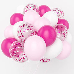 Pink Balloons 60pcs 12 inch Pink Confetti Balloon White Balloons Light Pink Latex Balloons for Wedding Baby Shower Party Decorations