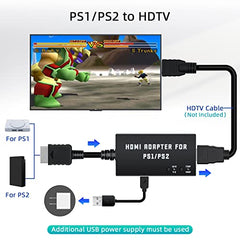 Mcbazel PS1/PS2 To HDMI Adapter,Multifunctional HDTV HDMI Cable Adapter for PS1/PS2